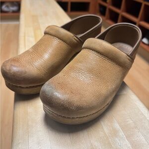 Dansko Honey Distressed Leather Clogs